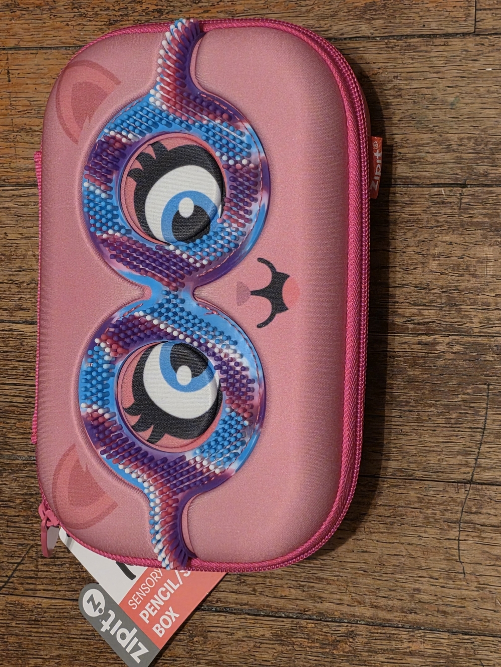 Kids Pink Sensory Pencil Case with Fun Eye Design